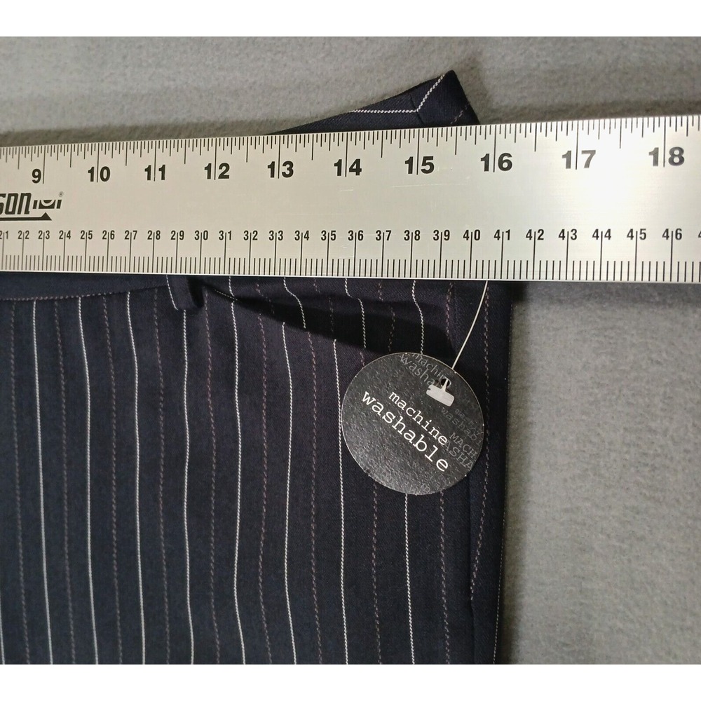 Apostrophe Womens‎ Vanessa Navy Pinstripe Wide Straight Leg Dress Pants Size 6 - Picture 3 of 14